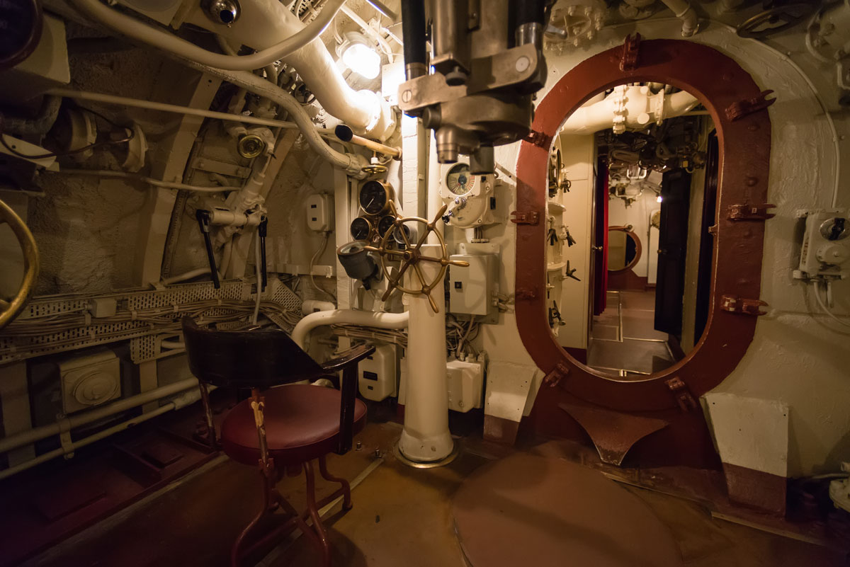 The Estonian maritime museum in Seaplane harbour. Inside the submarine.