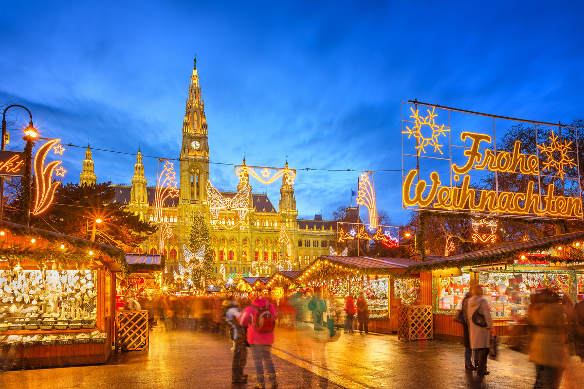 Christmas market Vienna Austria winter holiday Europe