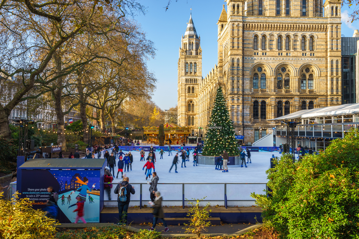Ice Skating Natural History Museum London winter holiday Europe