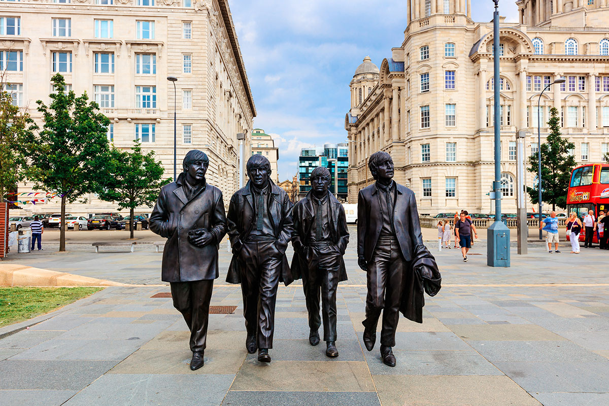 Less people around popular landmarks such as the Beatles statue