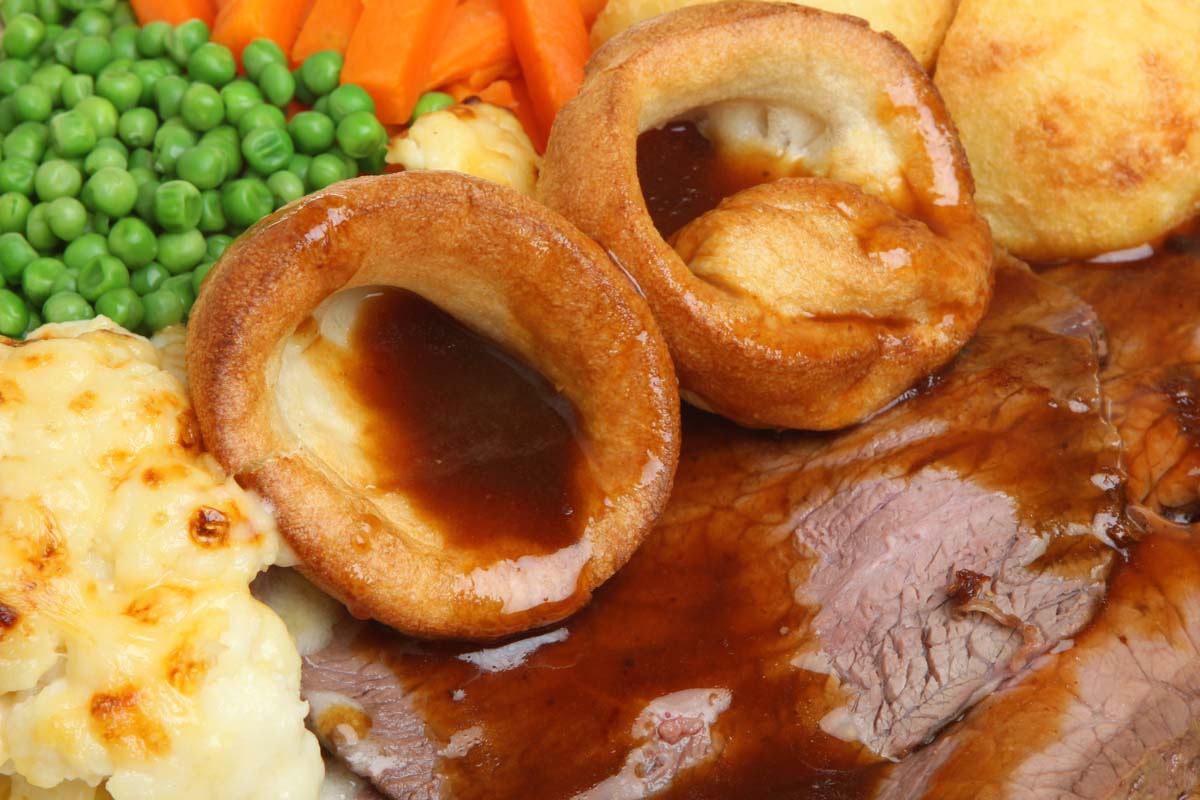 Traditional Sunday roast with Yorkshire pudding