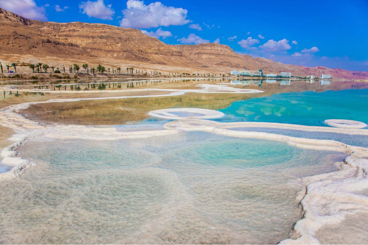 Dead Sea salt shore in Israel
