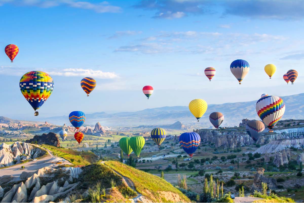 Hot air balloons in Cappadocia, Turkey