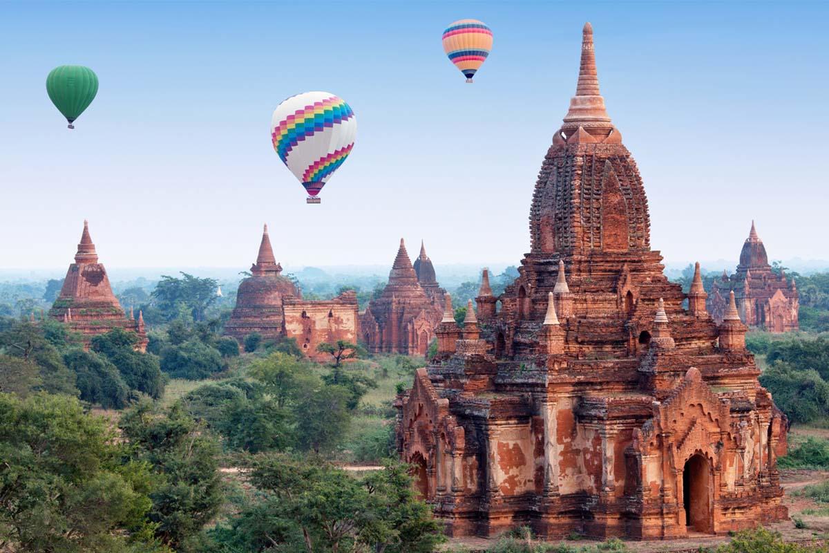 Famous temple in the archaeological zone in Burma, Bagan