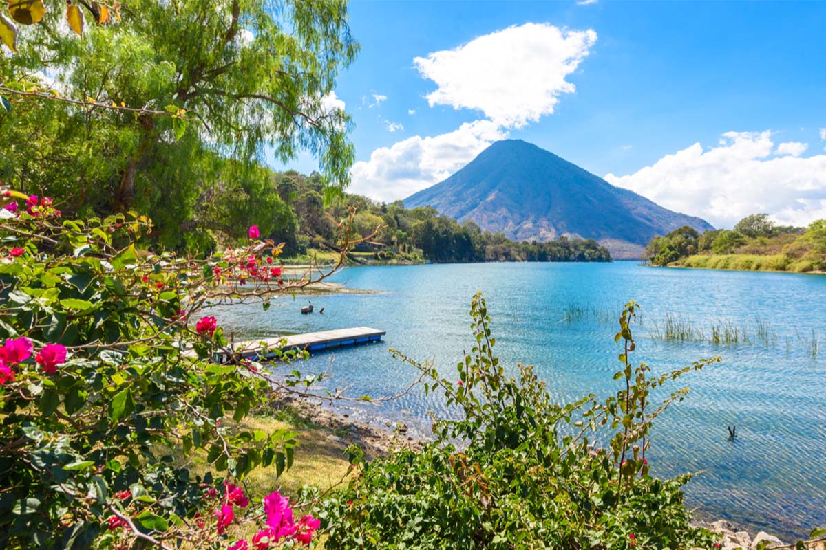 View of San Pedro volcano from Lake Atitlan