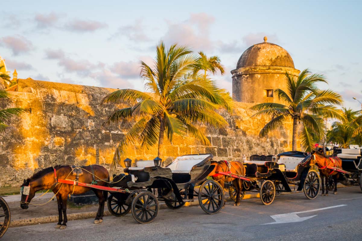 The fortified walls of the historic Spanish Colonial City, Cartagena