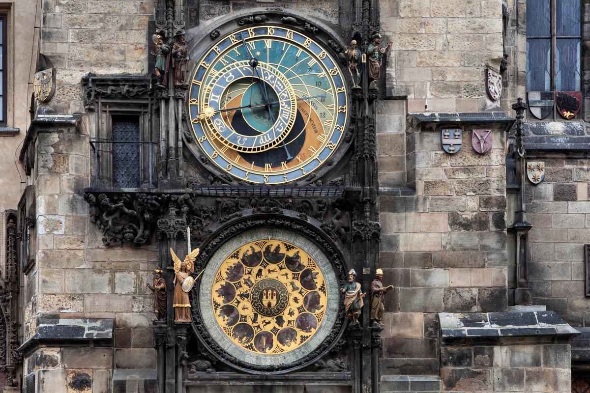 The famous Astronomical clock in Market Square, Prague