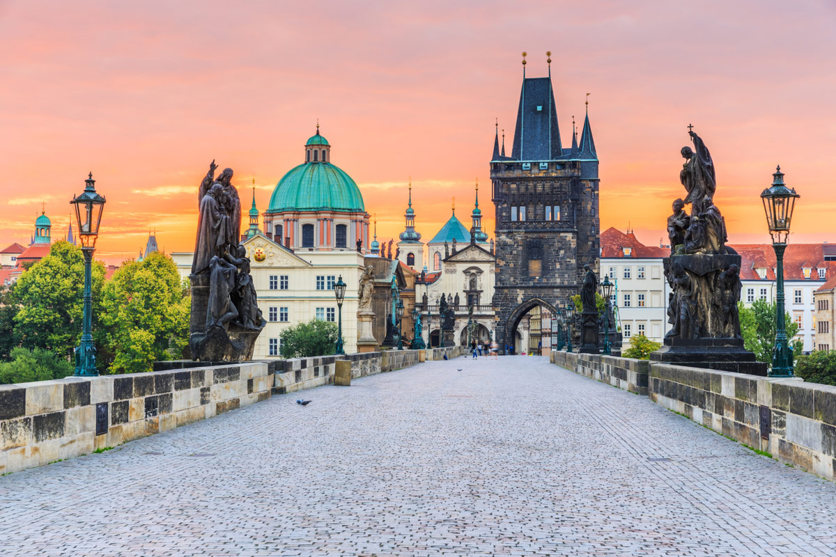 Famous Charles Bridge in Prague, Czech Republic