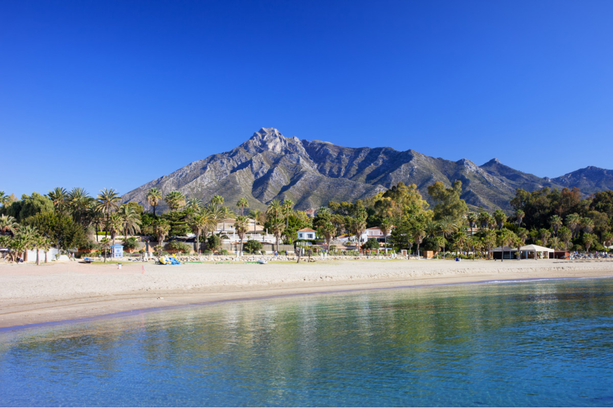 Sandy beach in Marbella, Spain