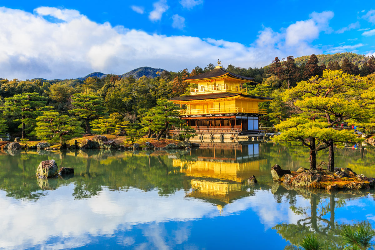 Golden Pavilion at Kinkakuji Temple.
