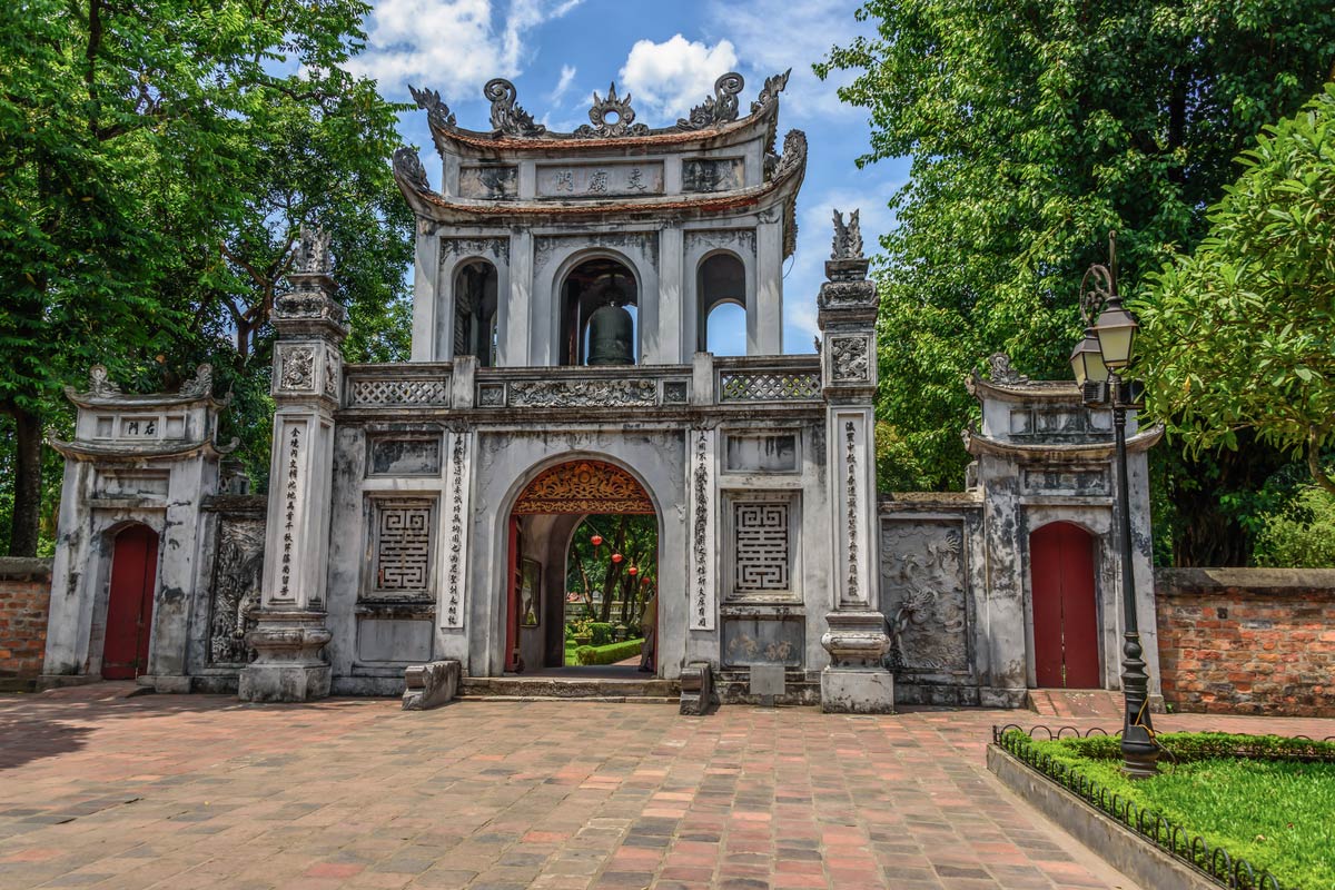 The entrance gate at a temple of Literature in Hanoi,Northern Vietnam