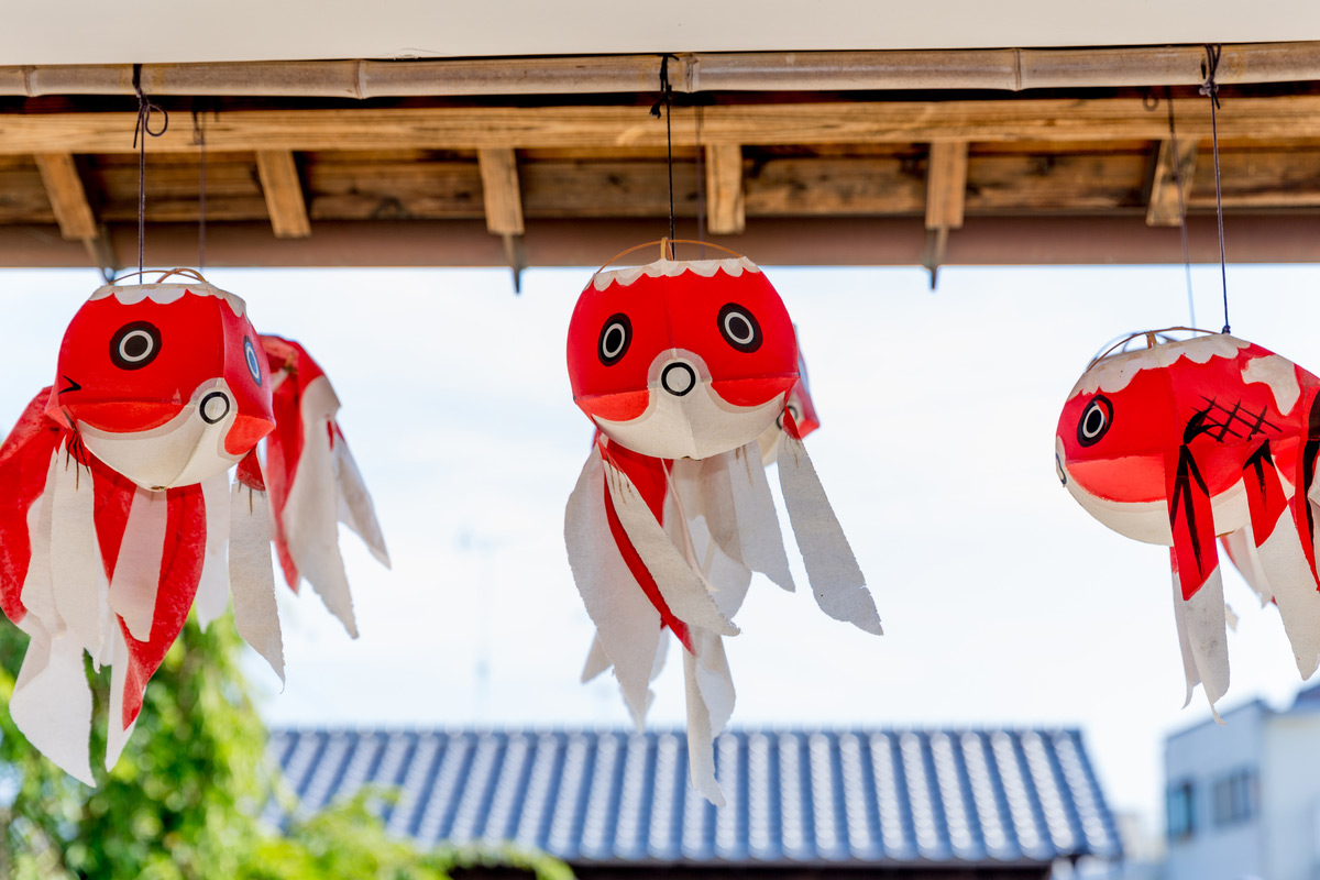Typical goldfish lanterns in Yanai city