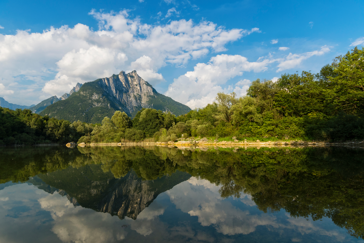 Lake and mountain view Dolomiti Bellunesi National Park, Italy Europe National Parks