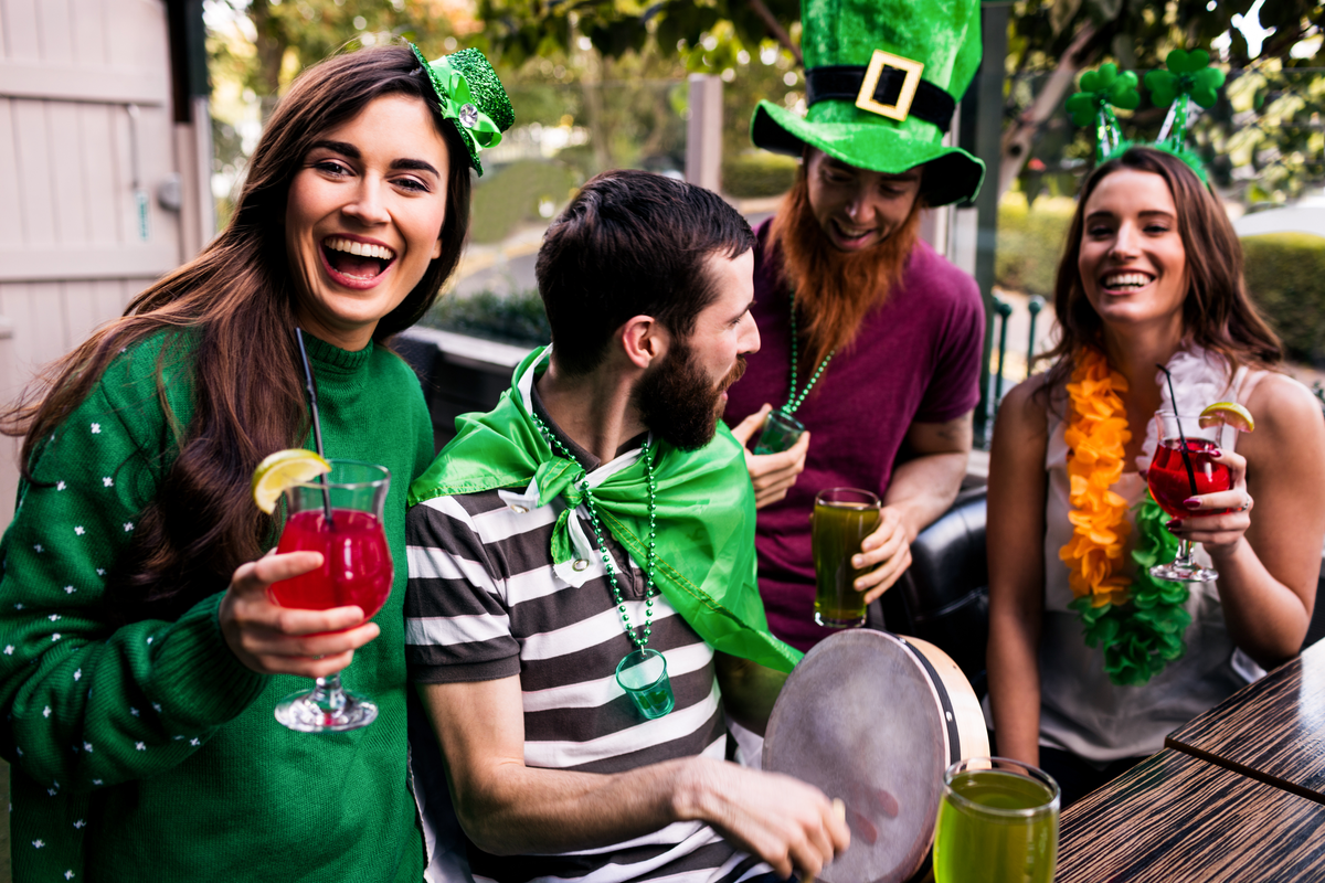 Group of friends celebrating St. Patrick's Day