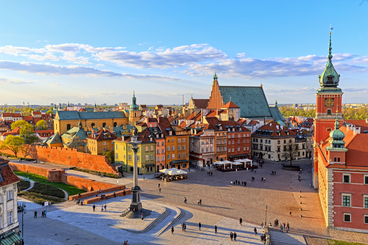 Old Town Market Square in Warsaw, Poland International Women's Day