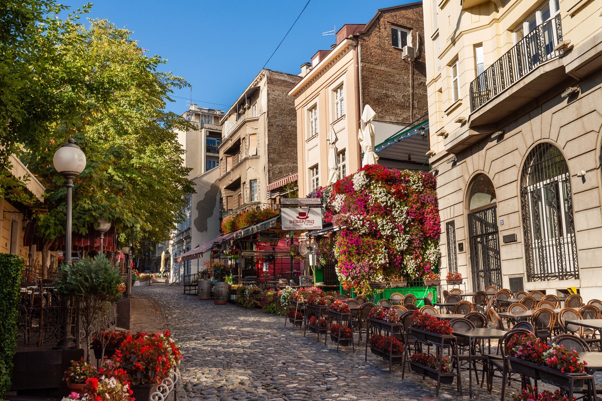 View of picturesque street in Belgrade travelling to Serbia