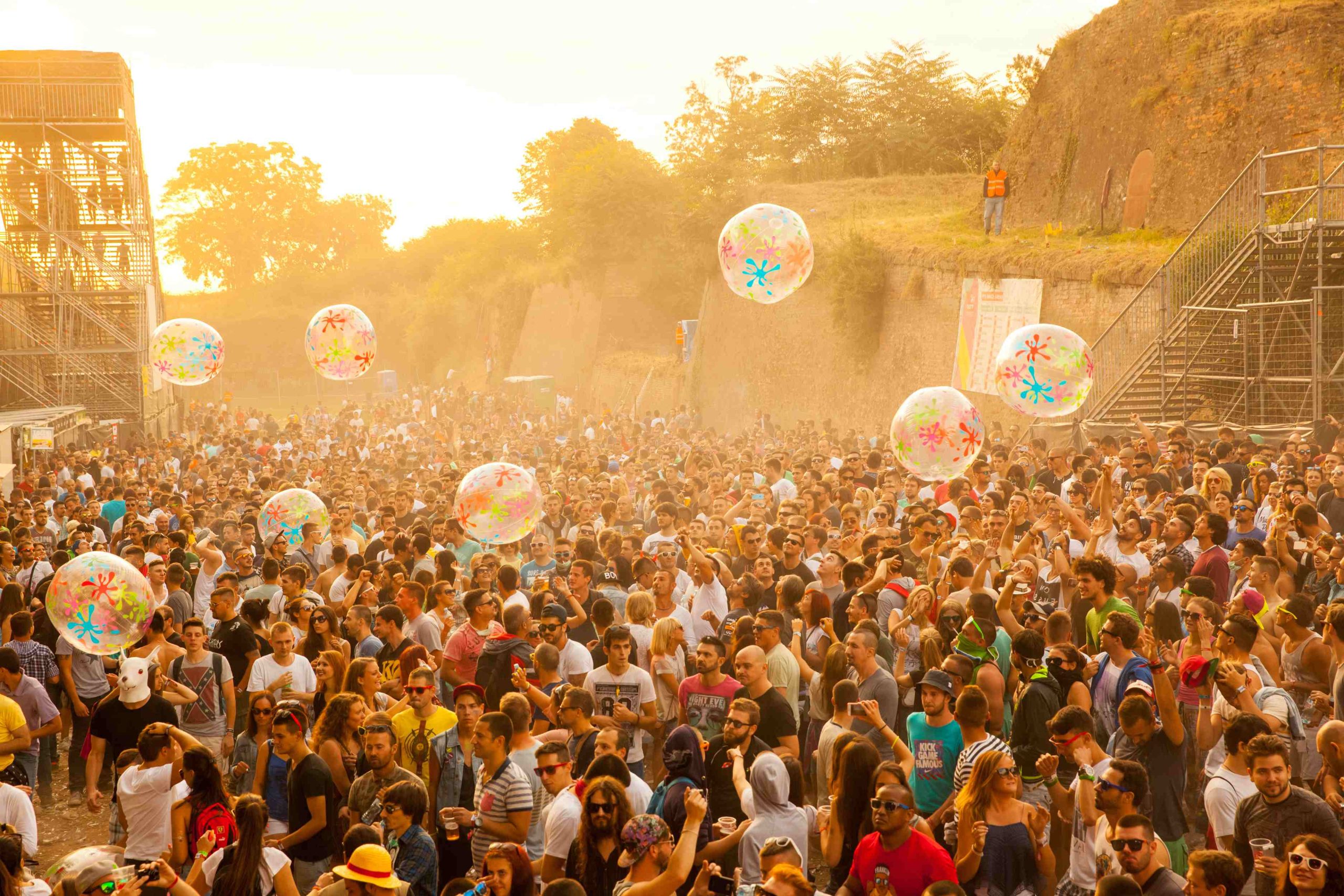 People enjoy the EXIT Festival in Novi Sad travelling to Serbia