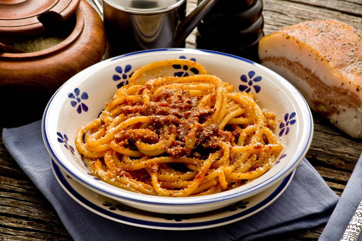 Simple yet delicious pasta all’amatriciana, world pasta day