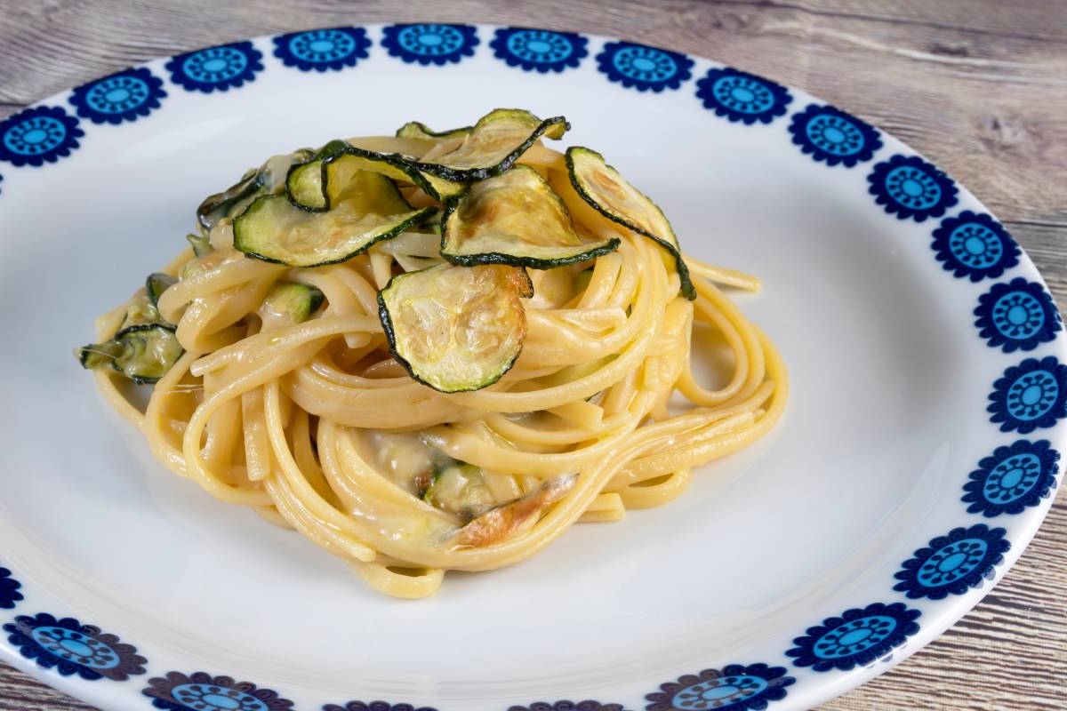 An inviting plate of Spaghetti alla Nerano, World Pasta Day 