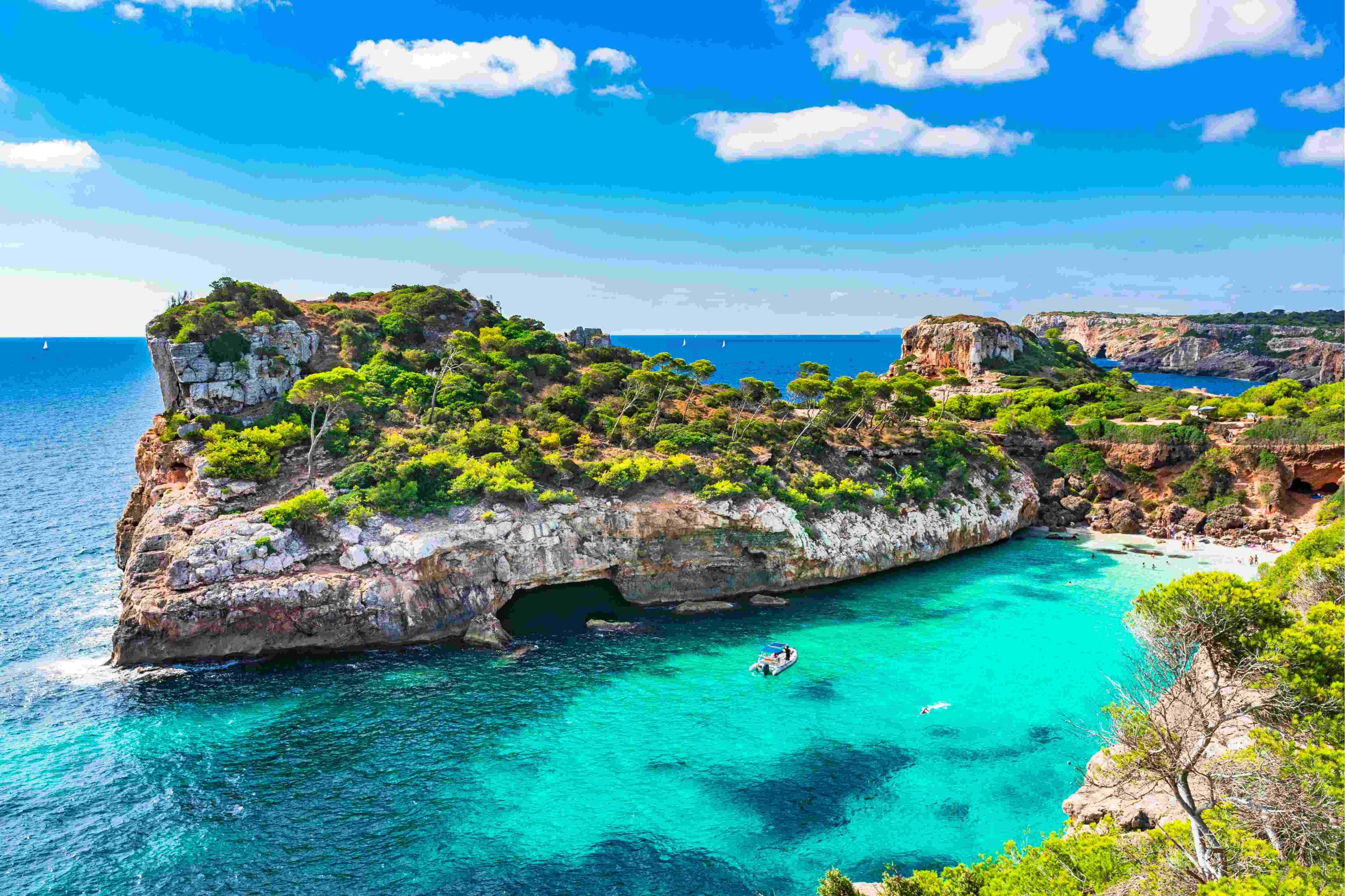 Coastal beach in Spain in summer