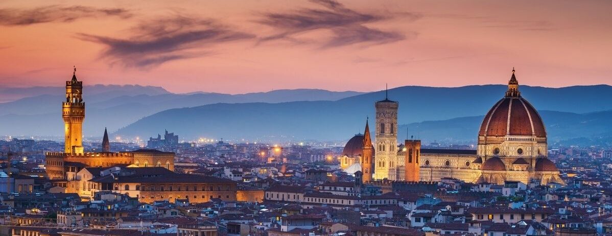 View of Florence skyline and Arno River