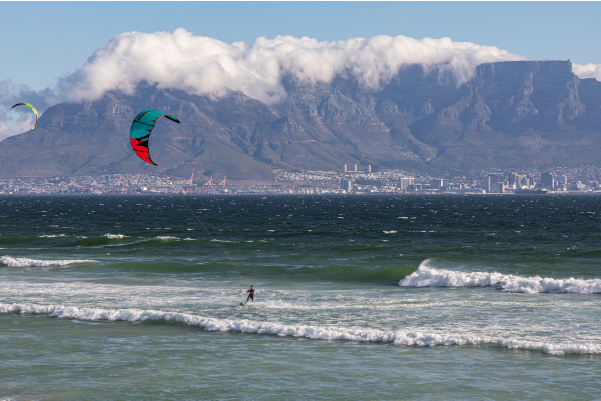 Kiteboarding on Blouberg Beach, Cape Town, South Africa, Wellness Activities