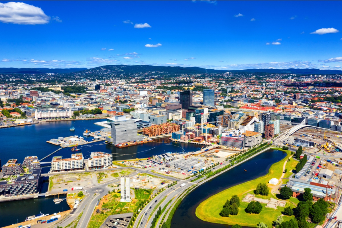Aerial view of Oslo, Norway
