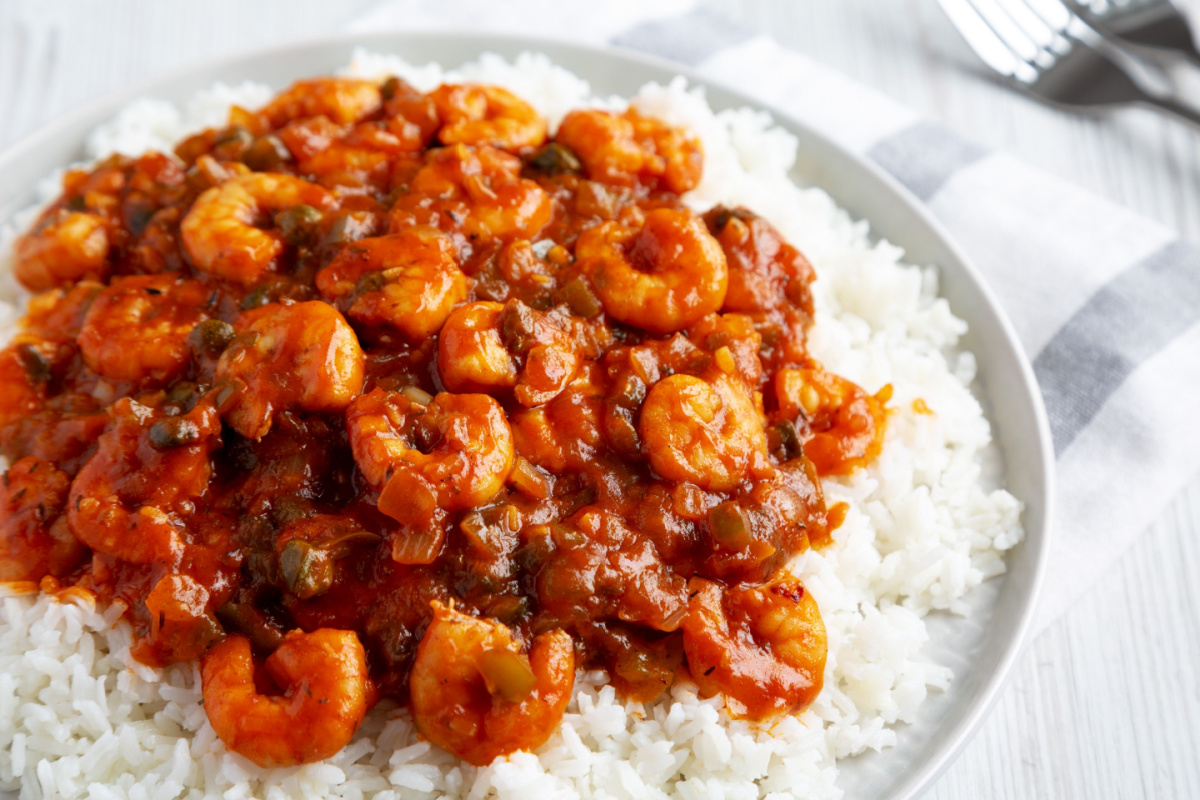 Shrimp Creole, hot and spicy food