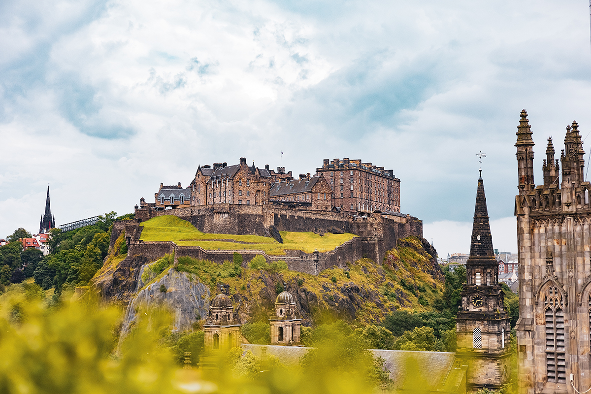 Edinburgh Castle from a distance.