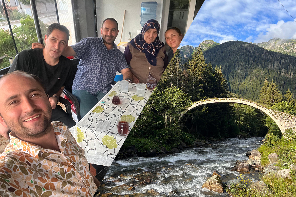 Ege with his family in Turkey