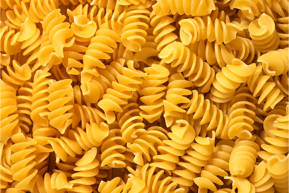 Fusilli pasta.